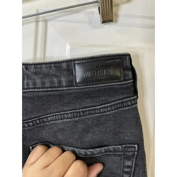 HOLLISTER Womens Black Dark Wash Crossover Skirt Front Slit Size 27 y2k 90' Boho - Picture 6 of 8